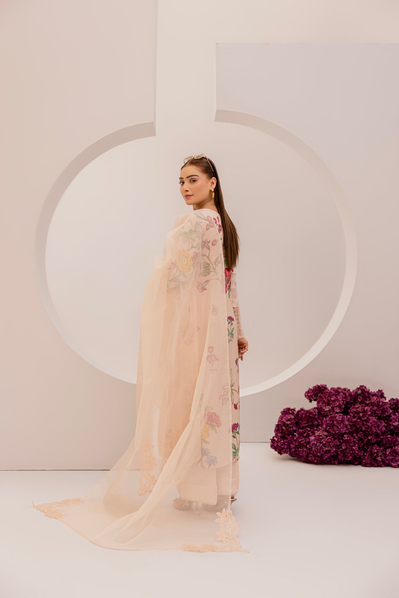 Cashmere | Floral Printed Embroidered Linen | 3 Pc | Ready-to-wear Dress - Simrans