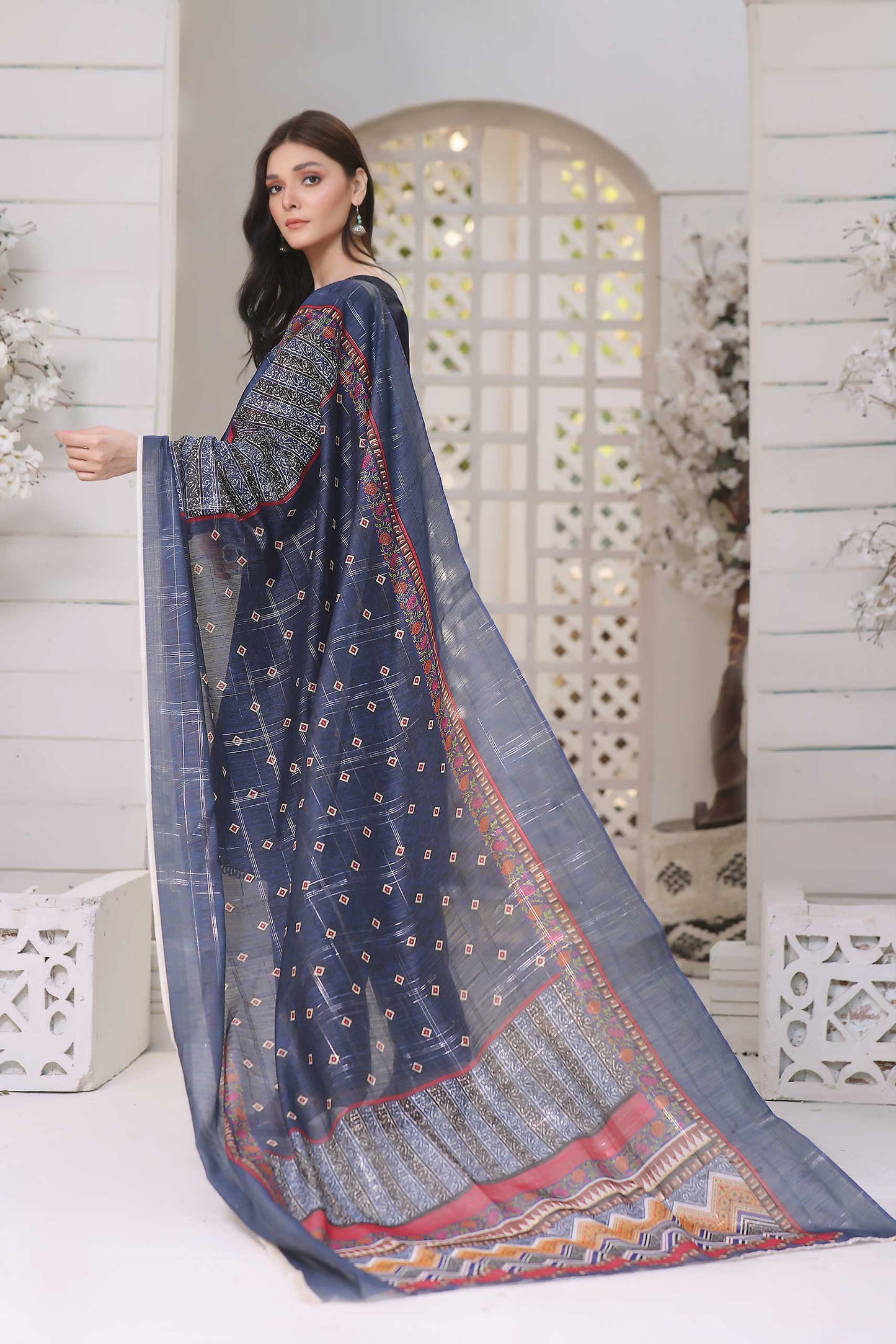 3 Piece Stitched Embroidered Chickenkari Lawn-ZAINAB FAZLANI