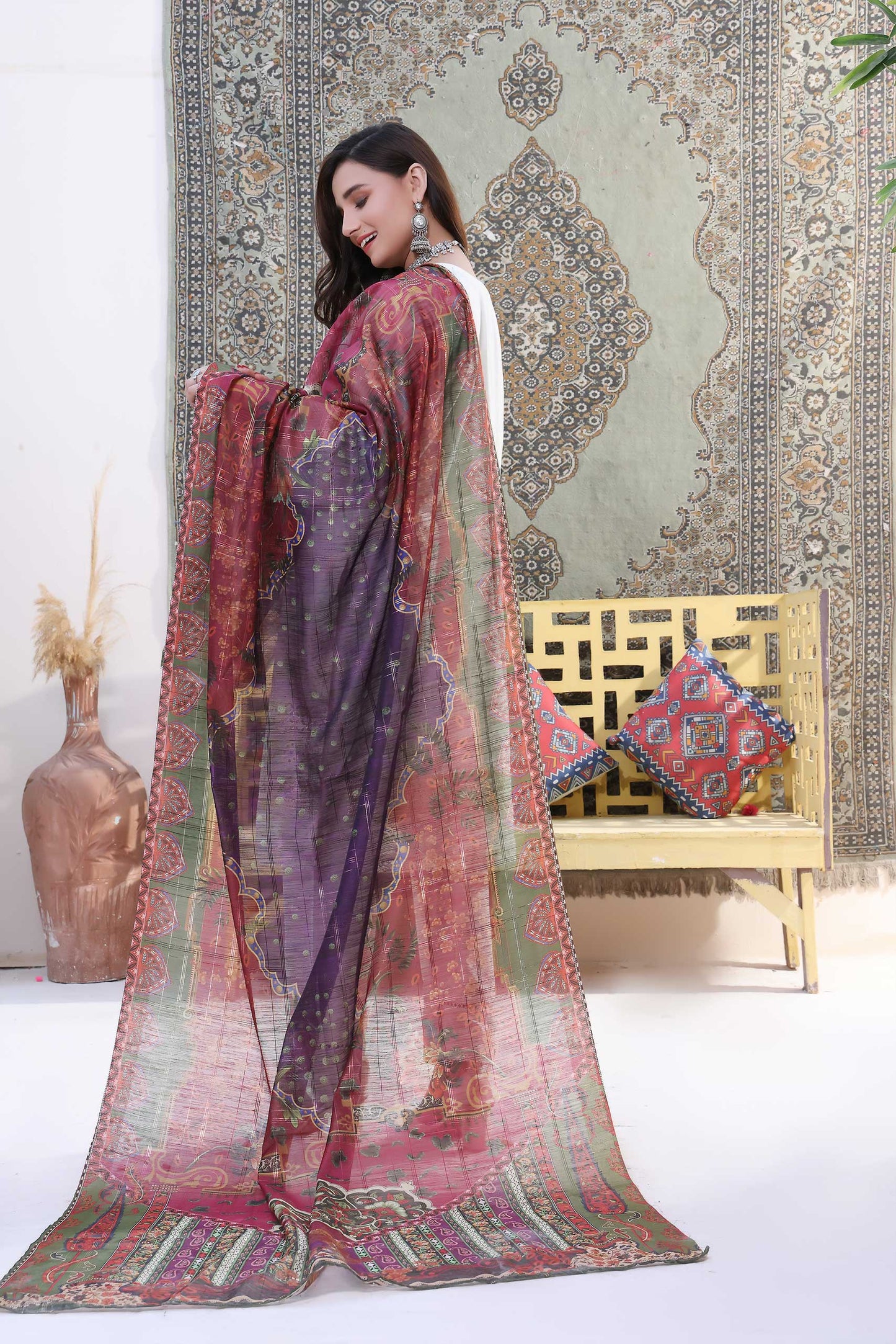 3 Piece Stitched Embroidered Chickenkari Lawn-ZAINAB FAZLANI