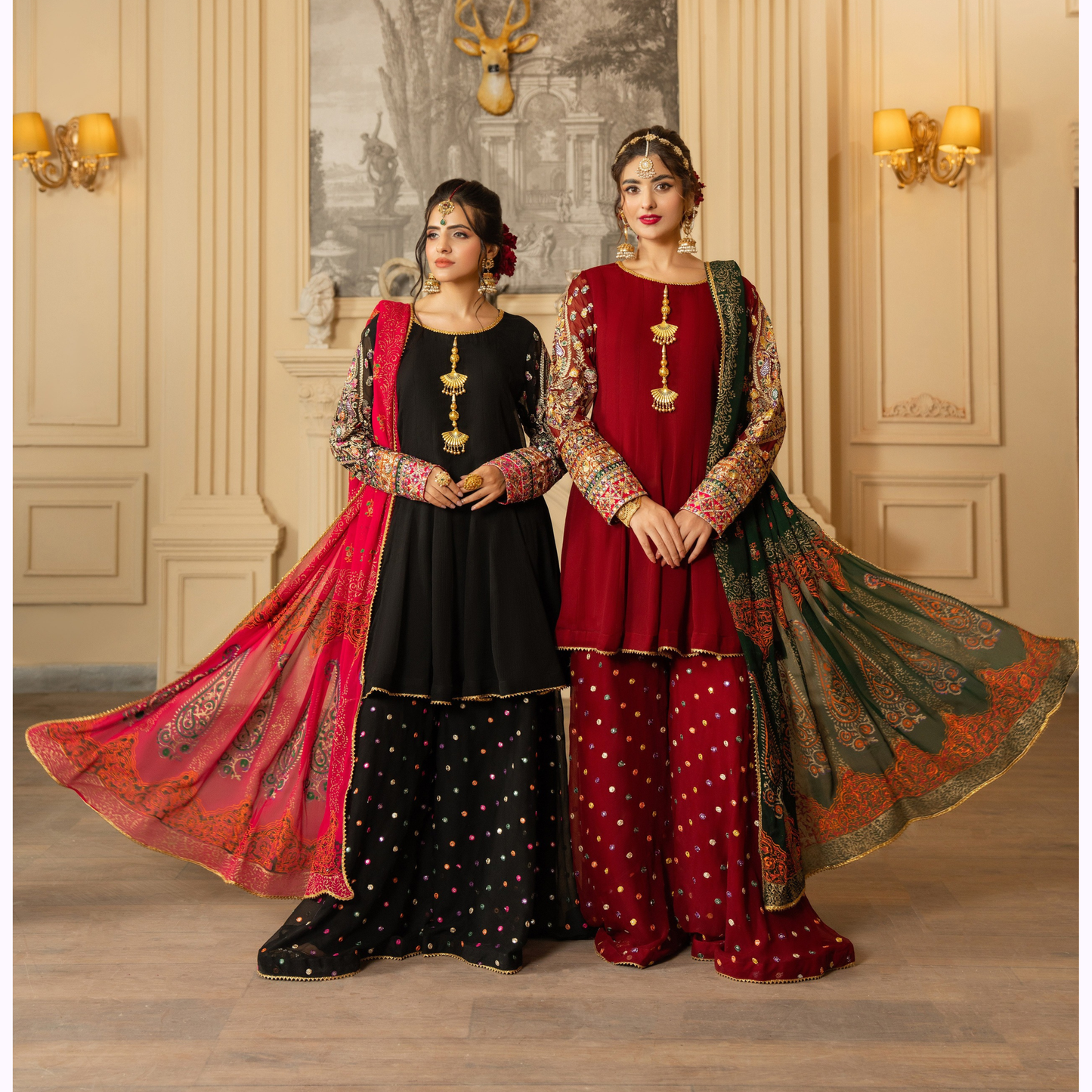 F-462 Luxury Chiffon Sharara Collection by karma Collection