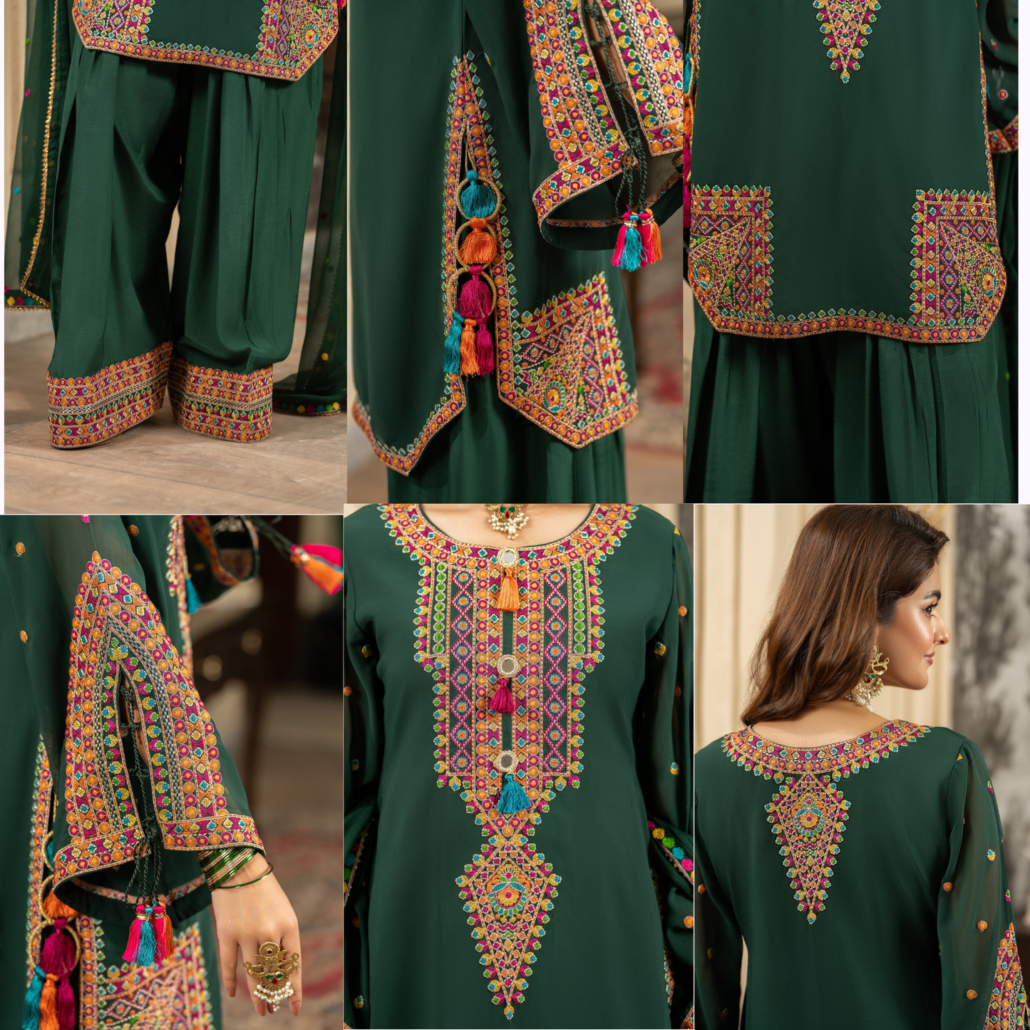 F-465 Luxury Georgette Chiffon Farshi Shalwar Collection by karma Collection