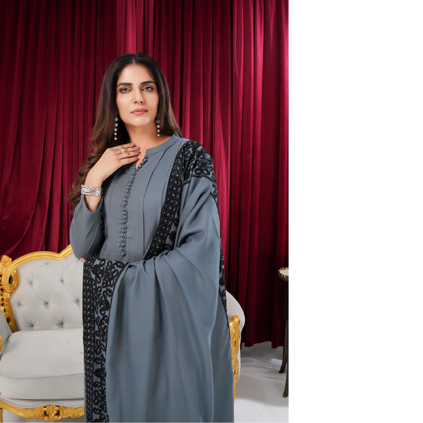 3 Pc Dhanak Shirt & trouser with Dhanak Shawl | Winter Collection | SIMRANS