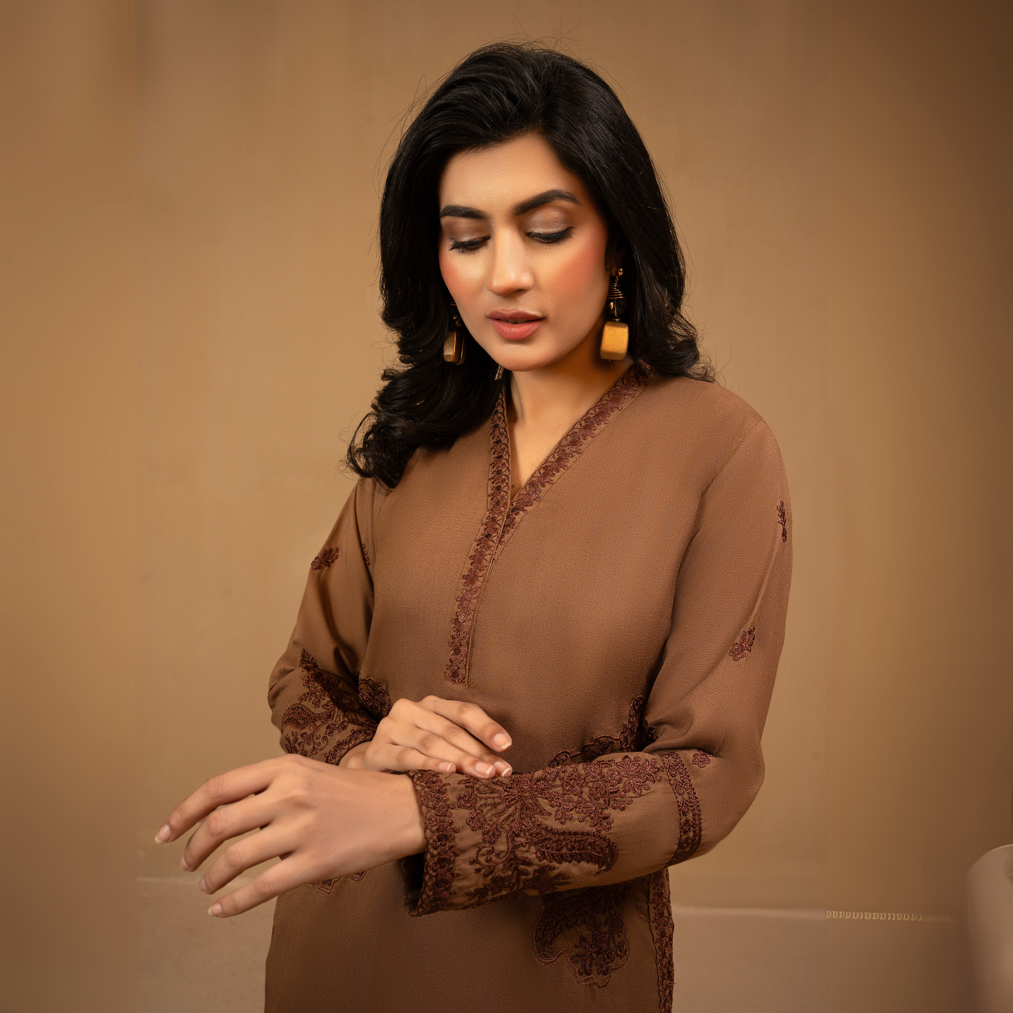 UA-42 Embroidered Dhank with Pockets 2 Pc Co Ord Set Dress | Ready to wear | UMNAA