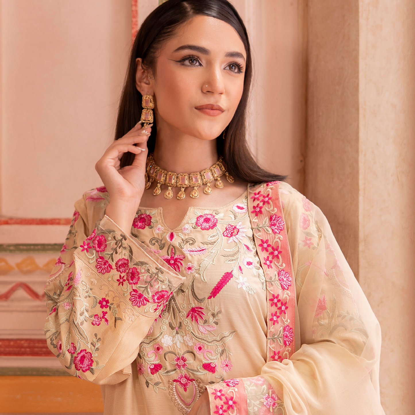 RA-19 Luxury Raw Silk Embroidered Farshi Shalwar Collection |Ready to Wear | Raniya.h