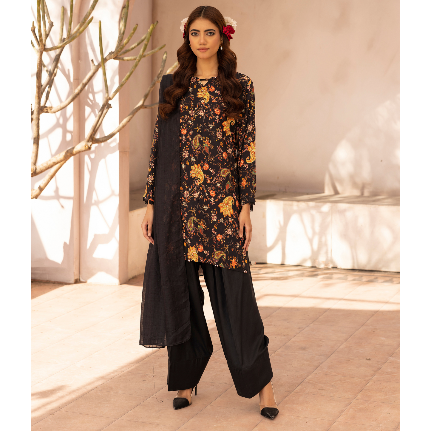 UMS-34 Mariyah Printed Linen 3 Pc Collection by Simrans asian clothes Casual Ready to Wear Pakistani dress