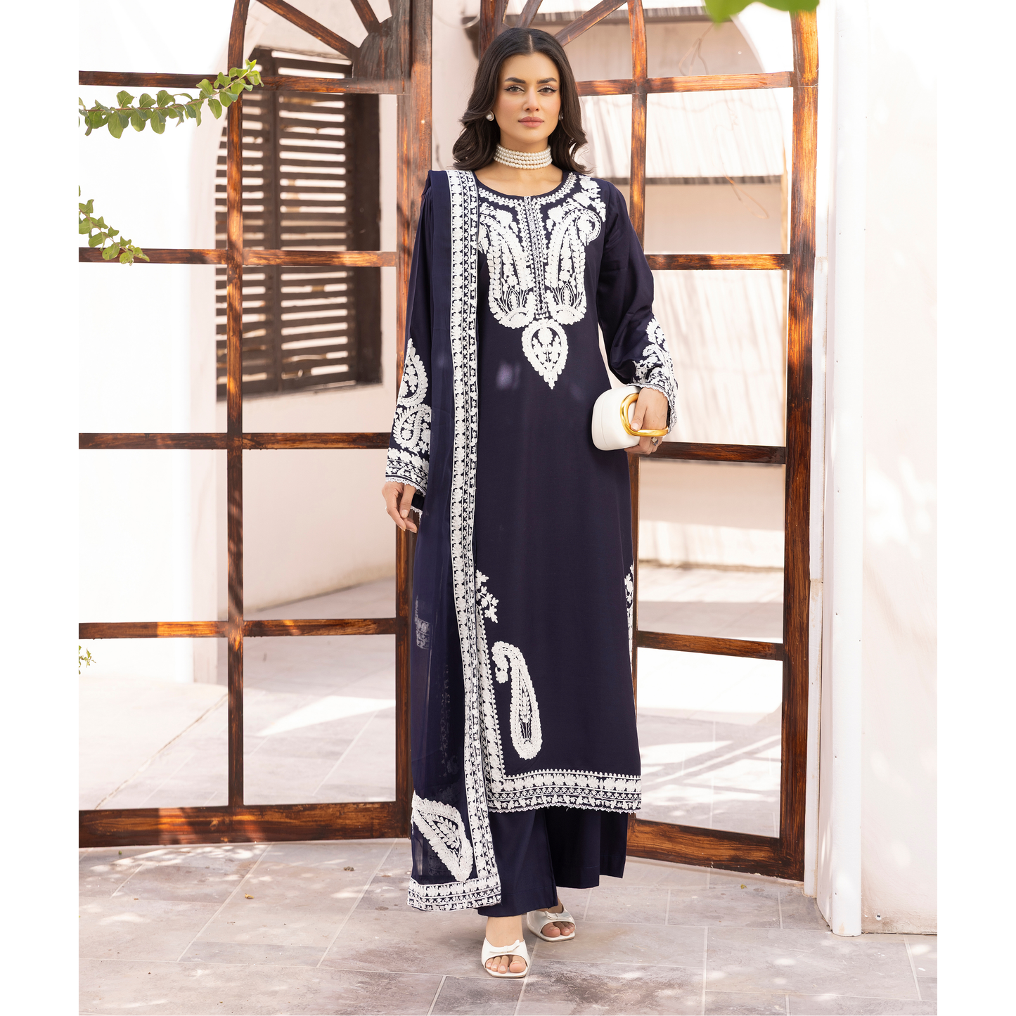 UMS-40 Almila by Simrans Dhanak Embroidered 3 Pc Collection Asian Clothes | Modest Wear
