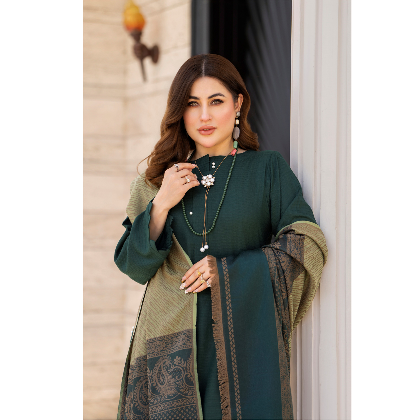 RA-23 Dhanak Dress with Kashmiri Wool Shawl 3 Pc Collection |Ready to Wear | Winter Collection | Raniya.h