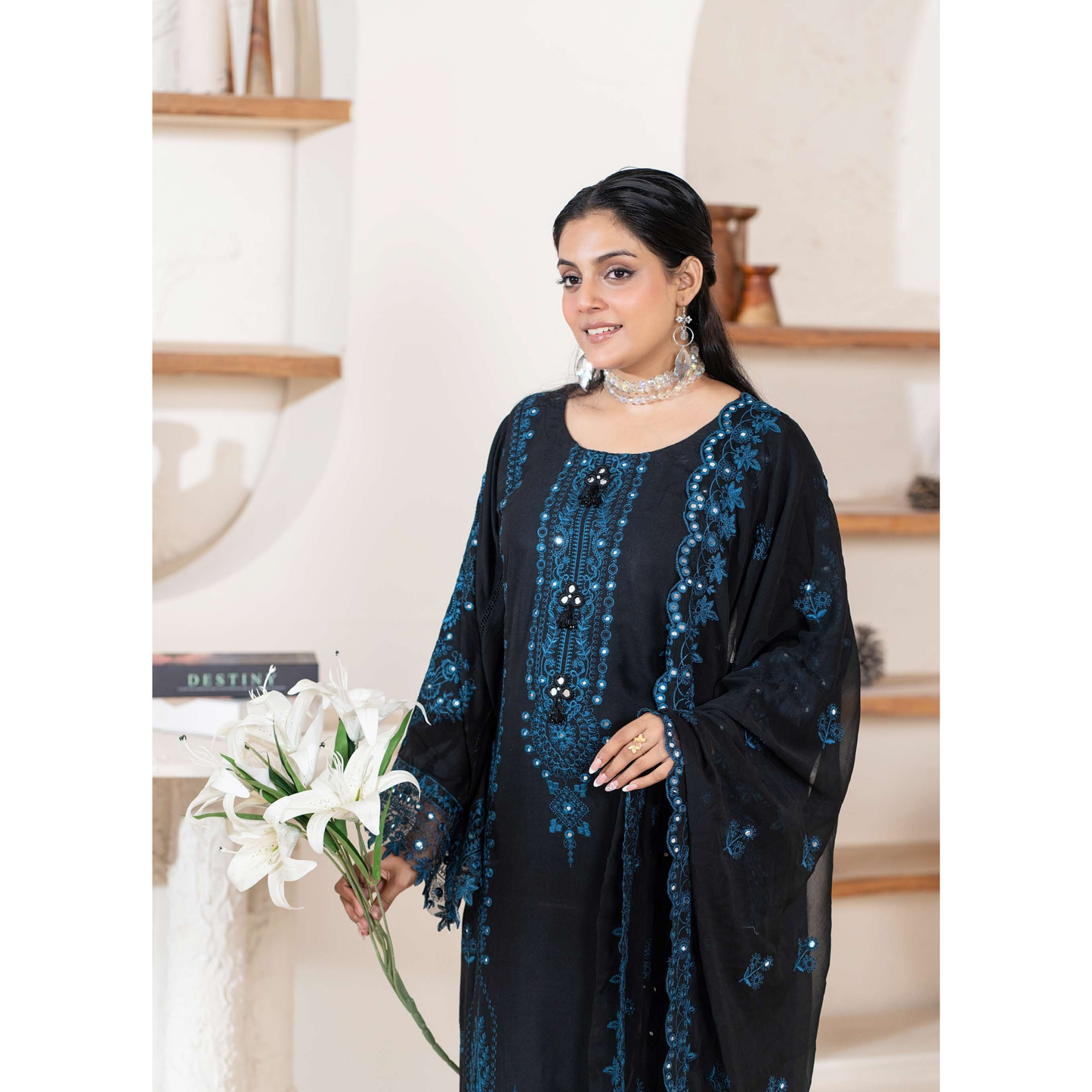 UMRZ-52 "Edenrobe LUX " Embroidered Linen Collection By Rangz