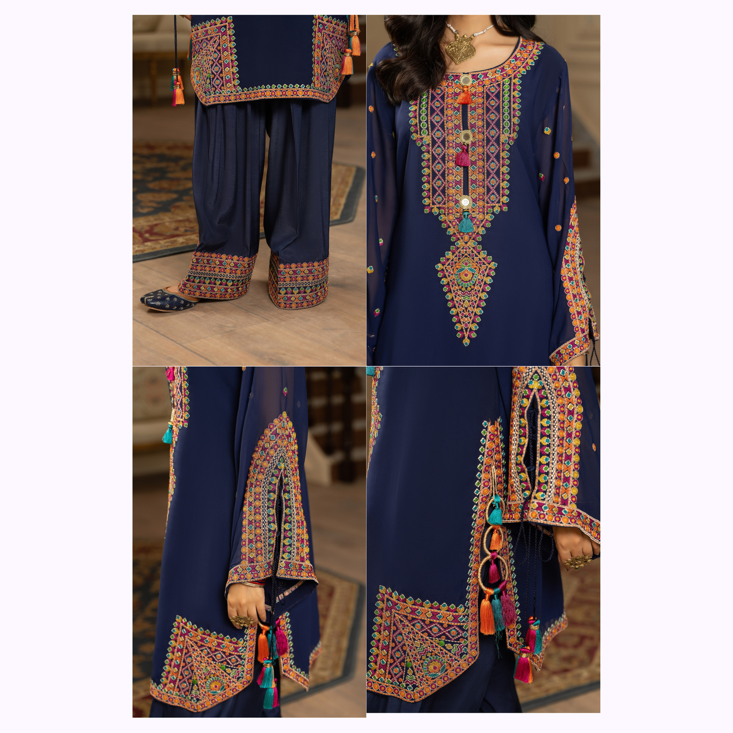 F-465 Luxury Georgette Chiffon Farshi Shalwar Collection by karma Collection