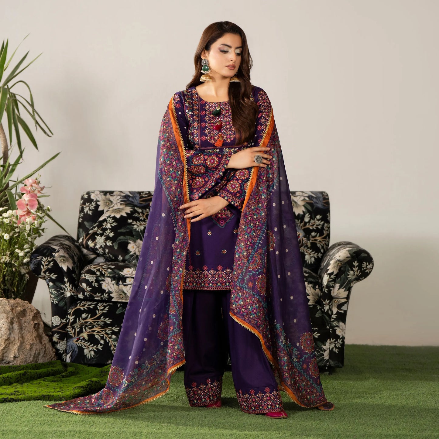KC-1582 "AYRA" Embroidered Cambric Cotton Collection by Karma Collection
