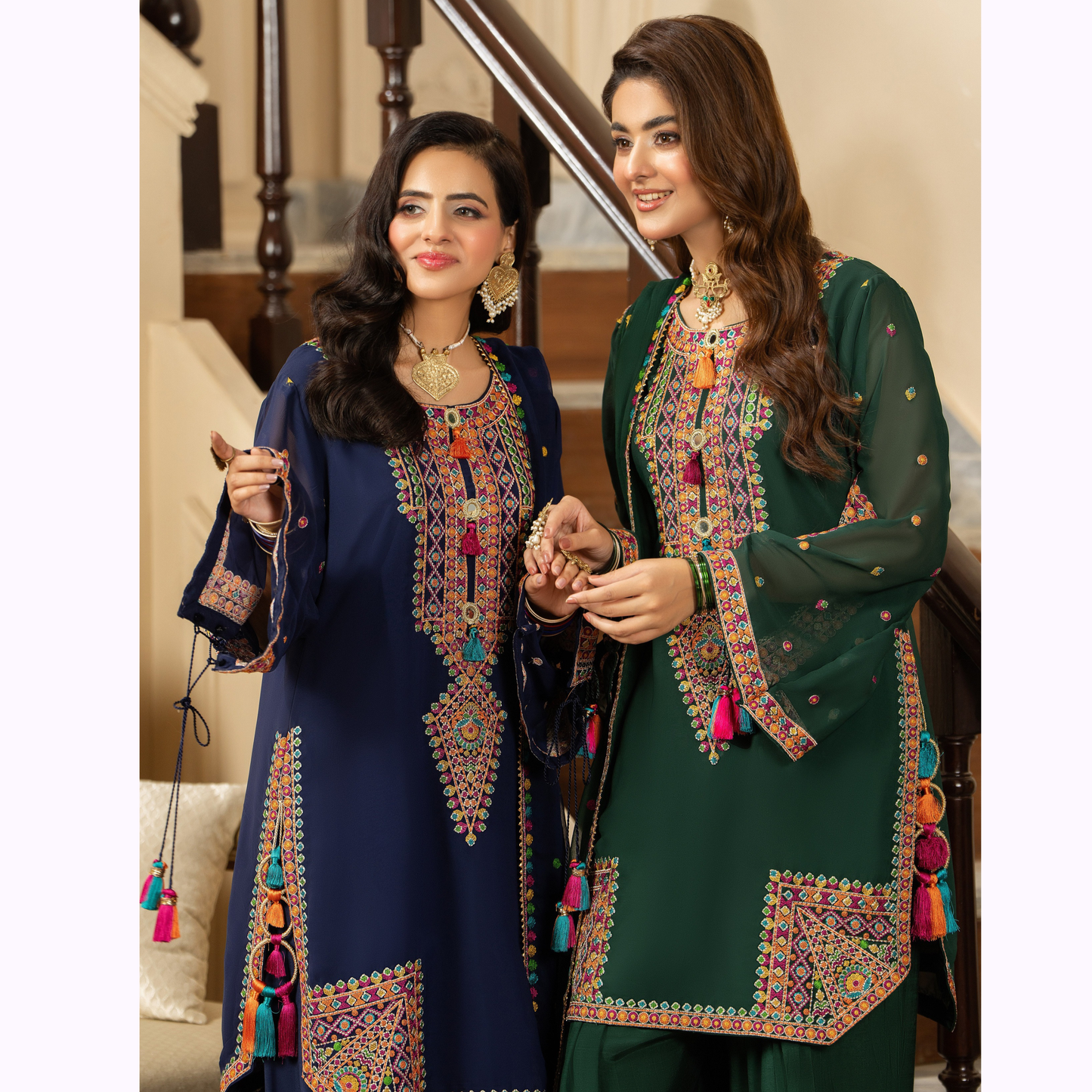 F-465 Luxury Georgette Chiffon Farshi Shalwar Collection by karma Collection