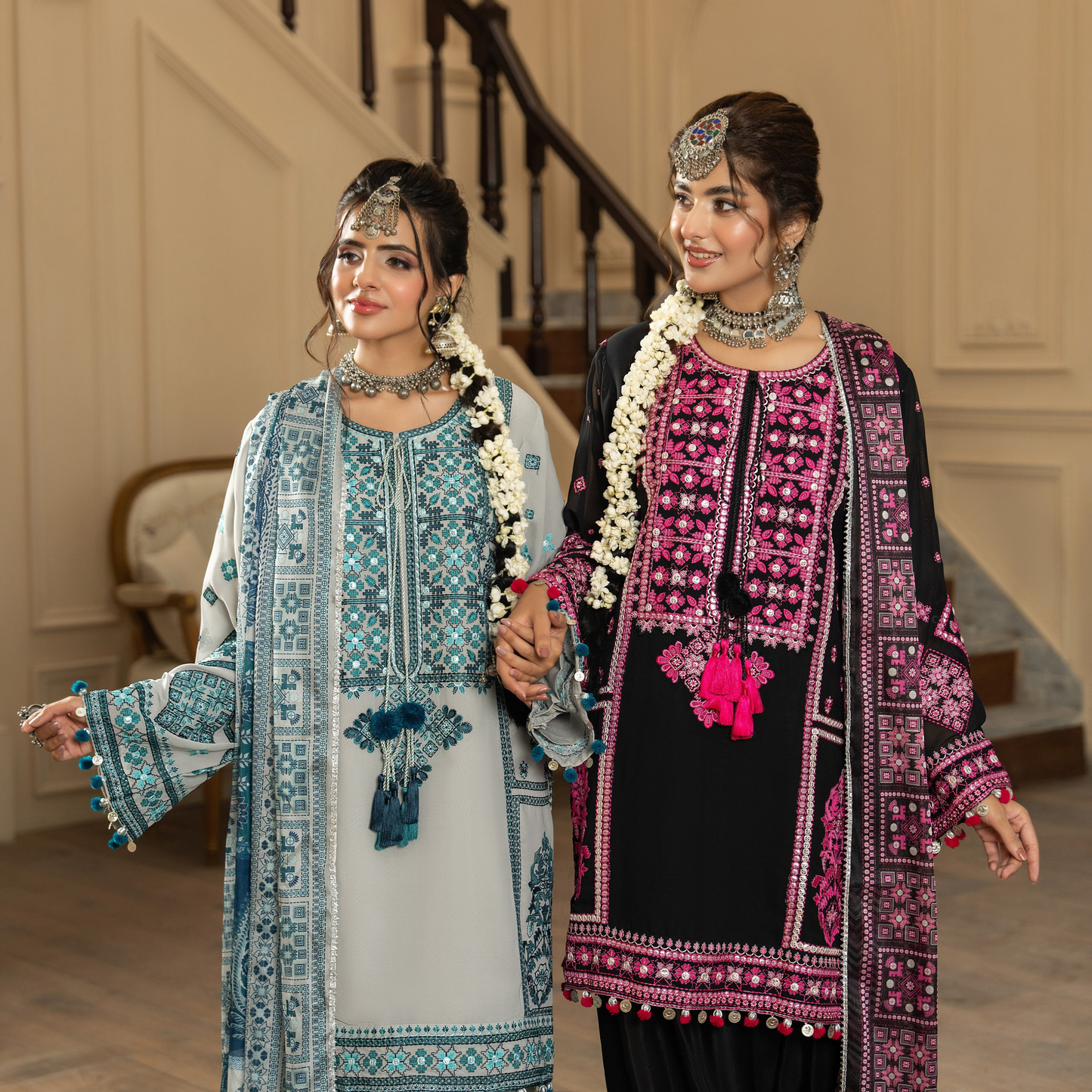 F-470 Embroidered Georgette Farshi Shalwar Collection by karma Collection