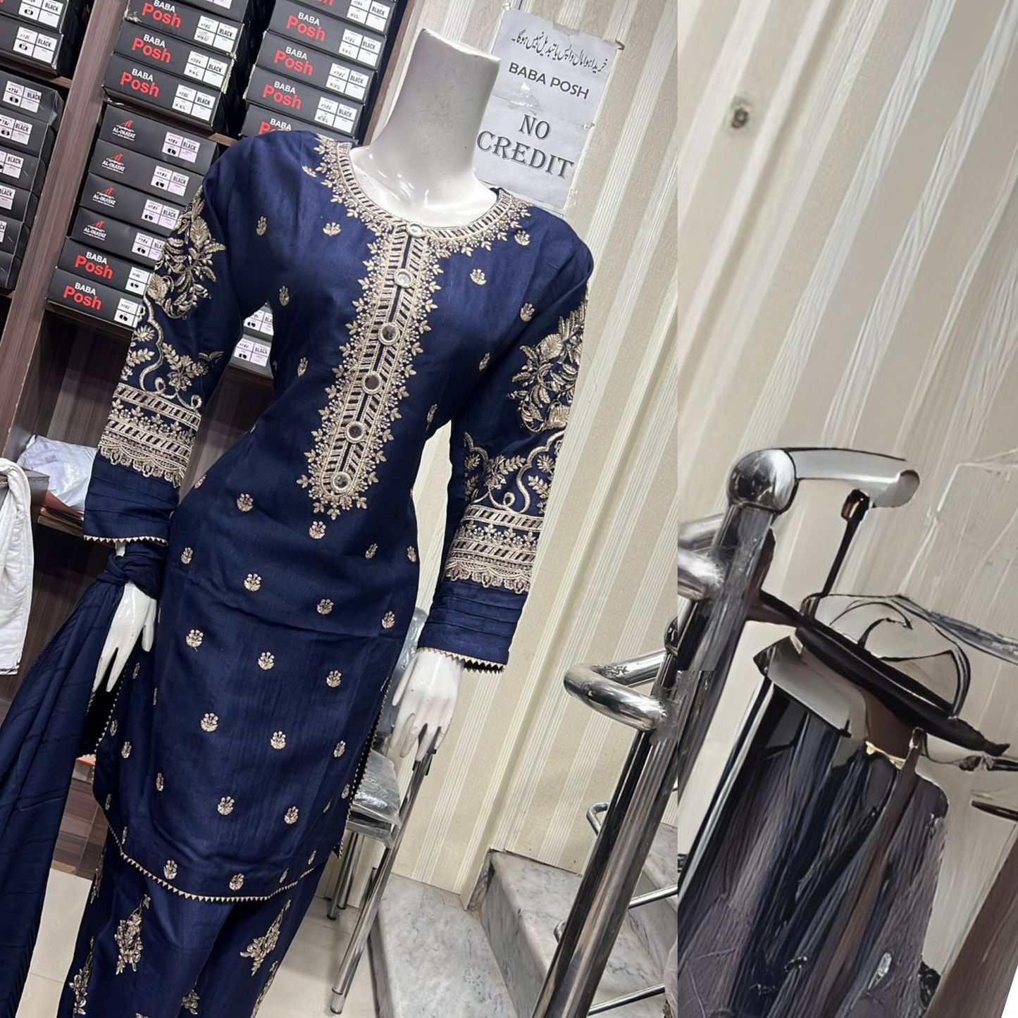 Embroidered Dhanak Dress with Pashmina Shawl | Ready to Wear Winter Collection UMNAA