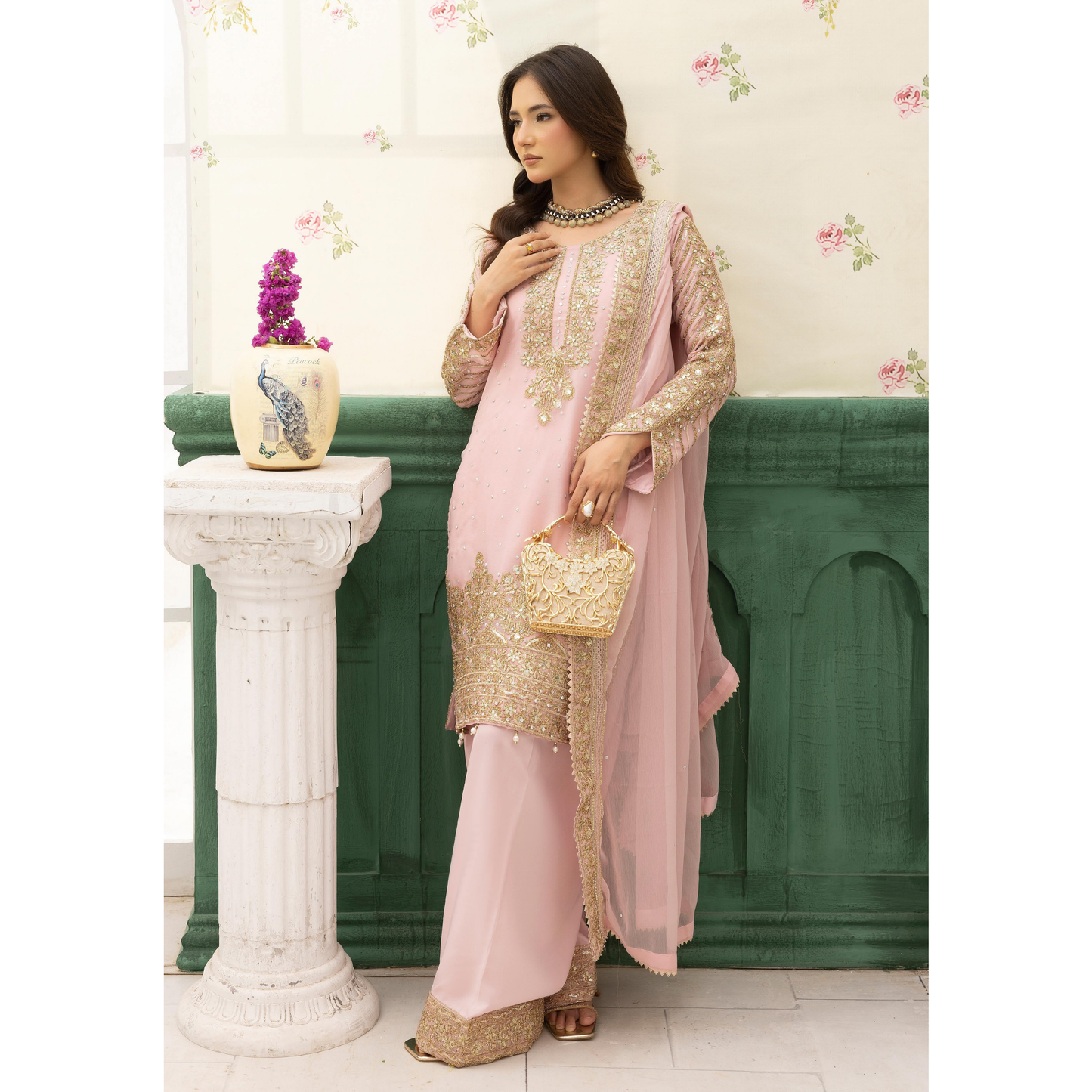 UMS-27 "NIDA LUX SHIFFON" Luxury Chiffon with Farshi Shalwar Collection | Ready to Wear | Simrans