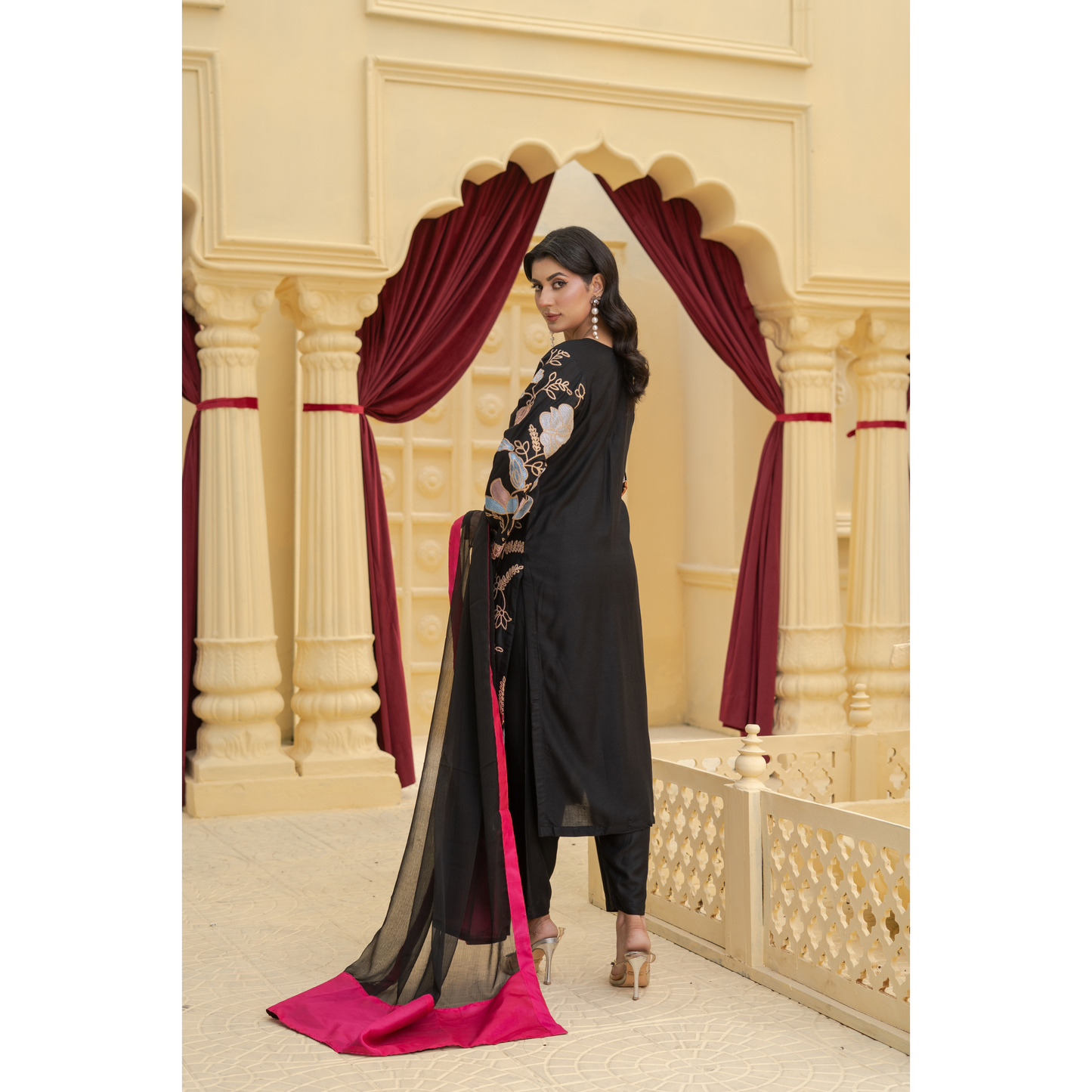 UA-128 3 Pc Embroidered Linen Collection Pakistani Dress Asian Clothes