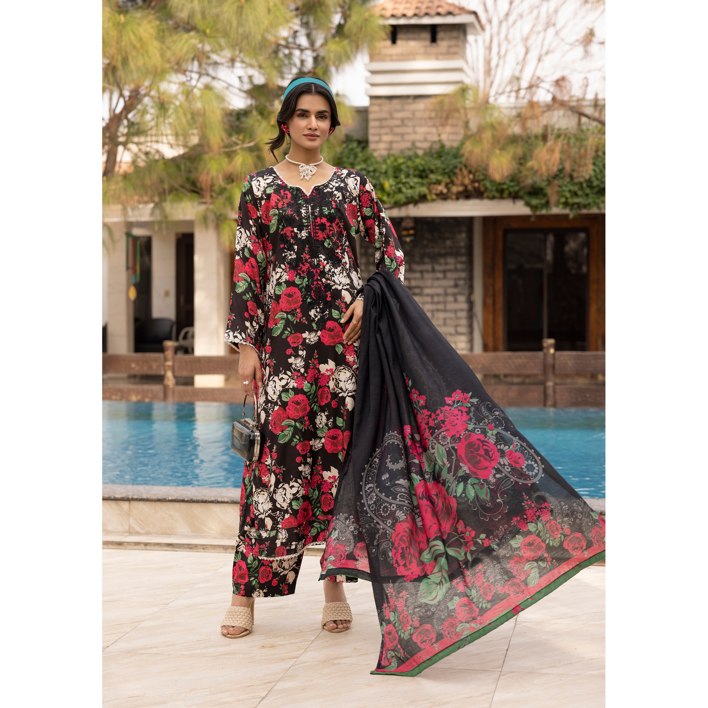 UMS-32 Baroque x Simrans Printed Linen Collection | Ready to Wear | Asian Clothes