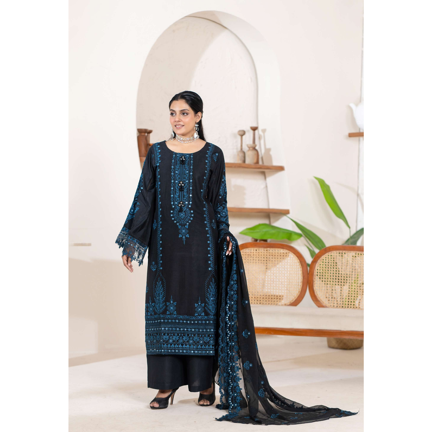 UMRZ-52 "Edenrobe LUX " Embroidered Linen Collection By Rangz