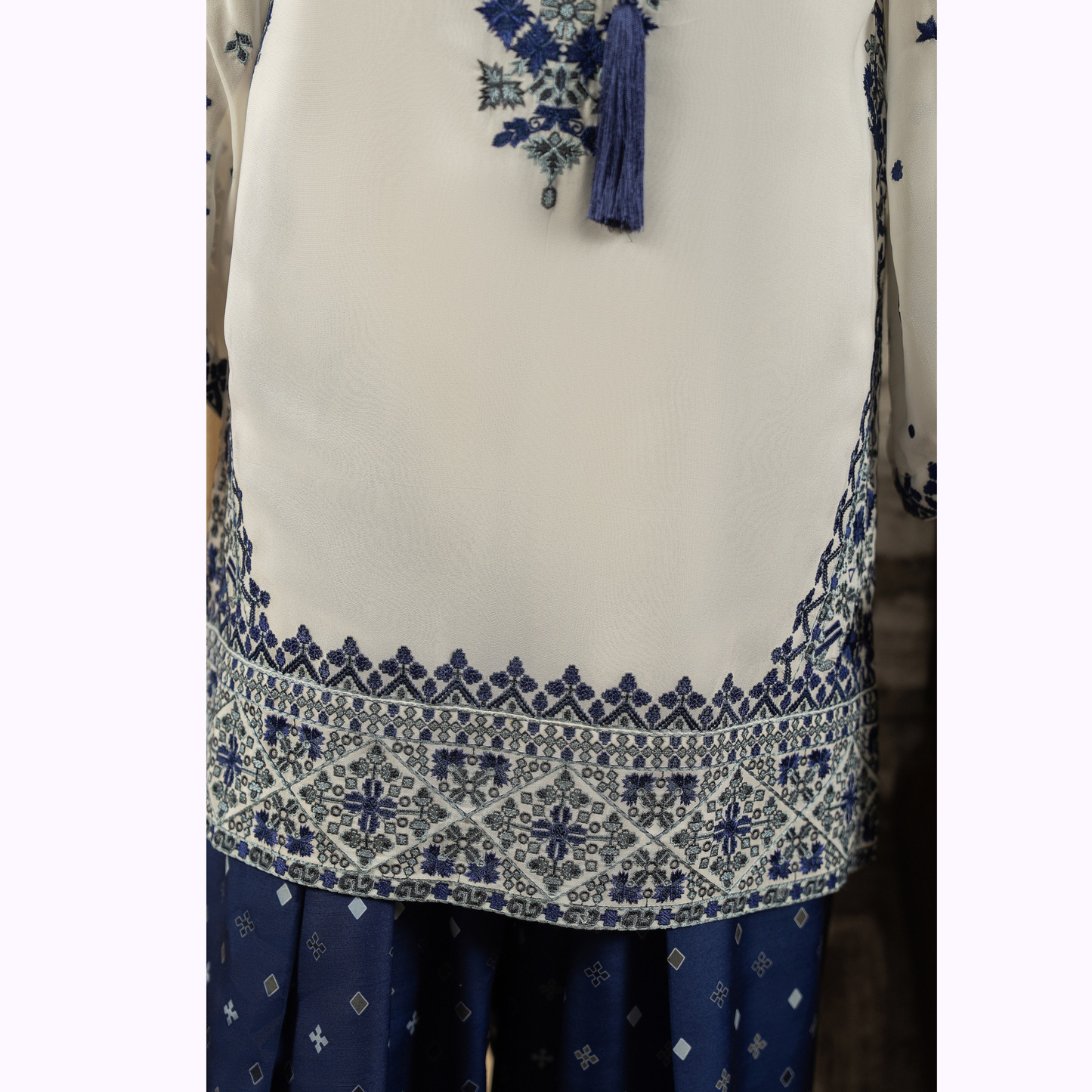 F-463 Embroidered Georgette Farshi Shalwar Collection by karma Collection