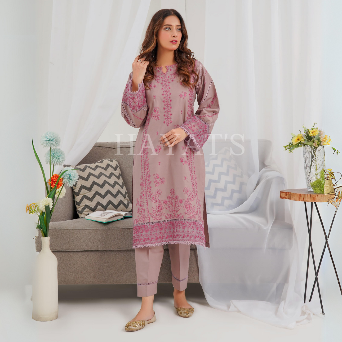 2 Pc Embroidered Khaddar Co-Ord Set | Ready to wear| Hayats