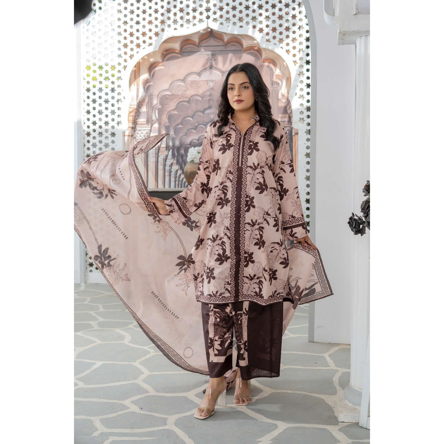 UMRZ-46 3 Pc Pakistani Printed Summer Lawn Collection by Rangz