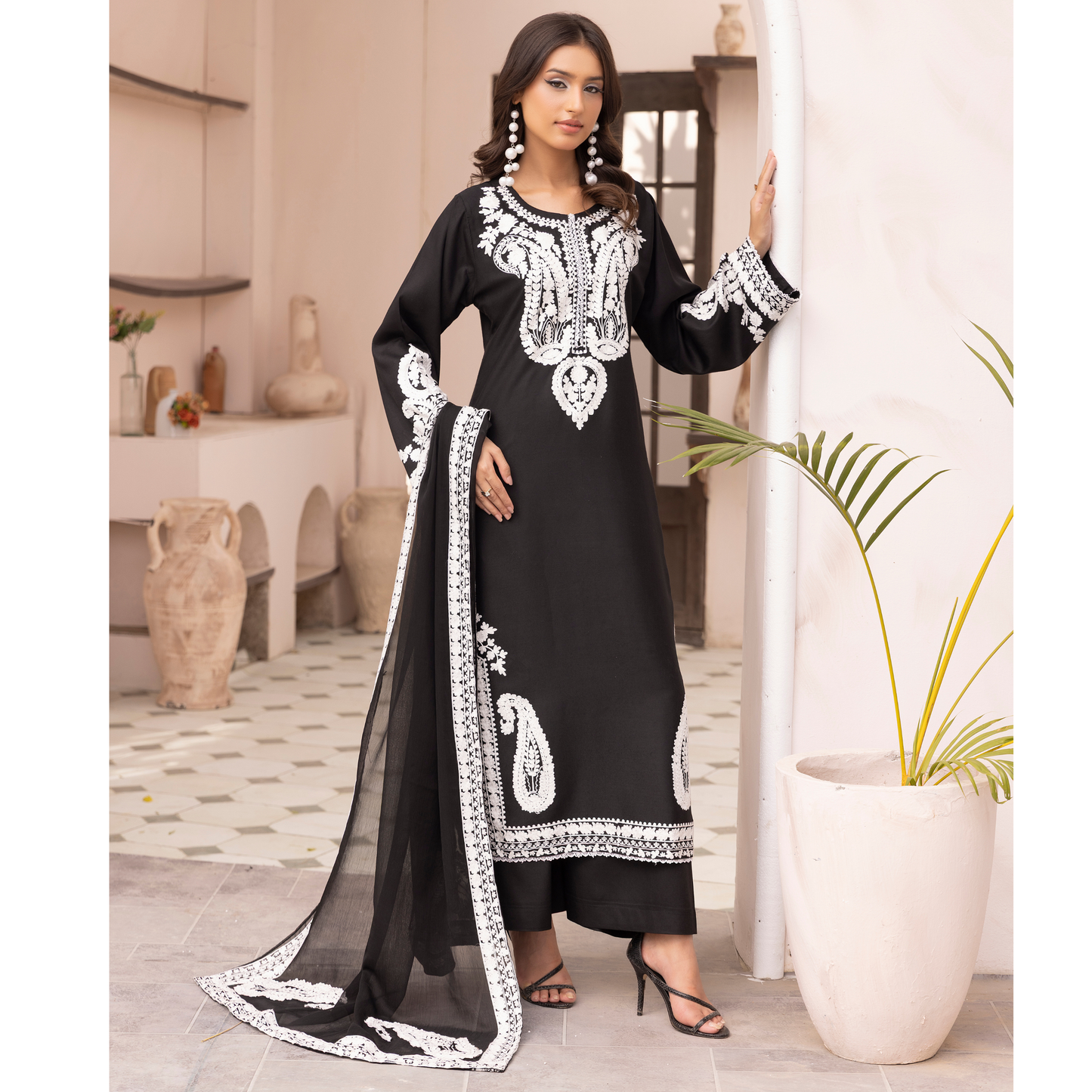 UMS-40 Almila by Simrans Dhanak Embroidered 3 Pc Collection Asian Clothes | Modest Wear