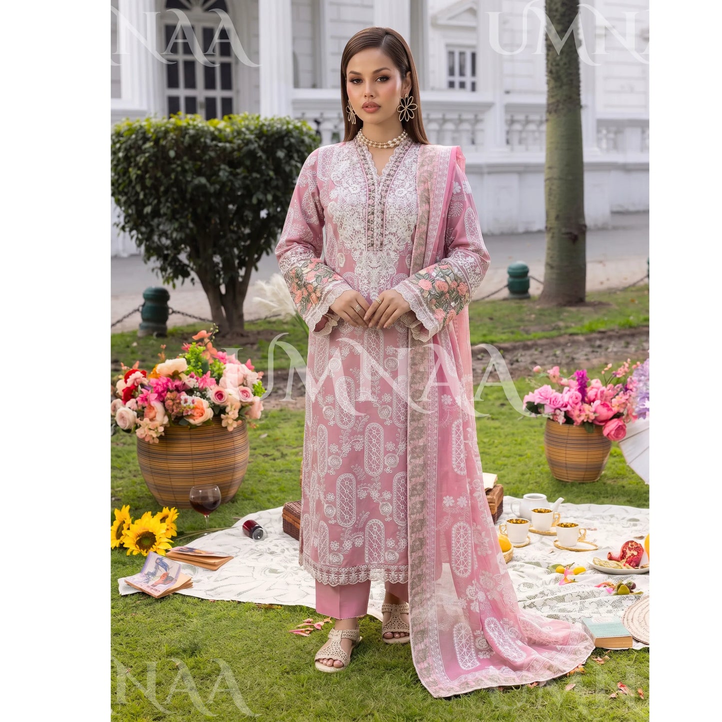 UA-250 Embroidered Cambric Cotton Collection by Umnaa