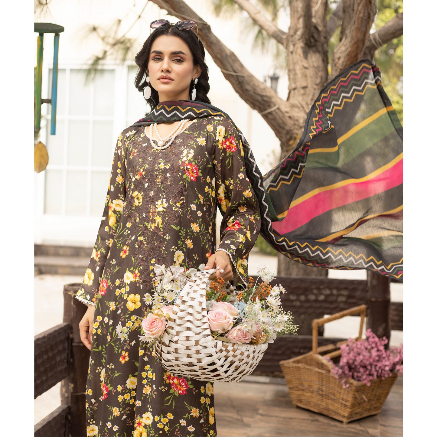 UMS-32 Baroque x Simrans Printed Linen Collection | Ready to Wear | Asian Clothes