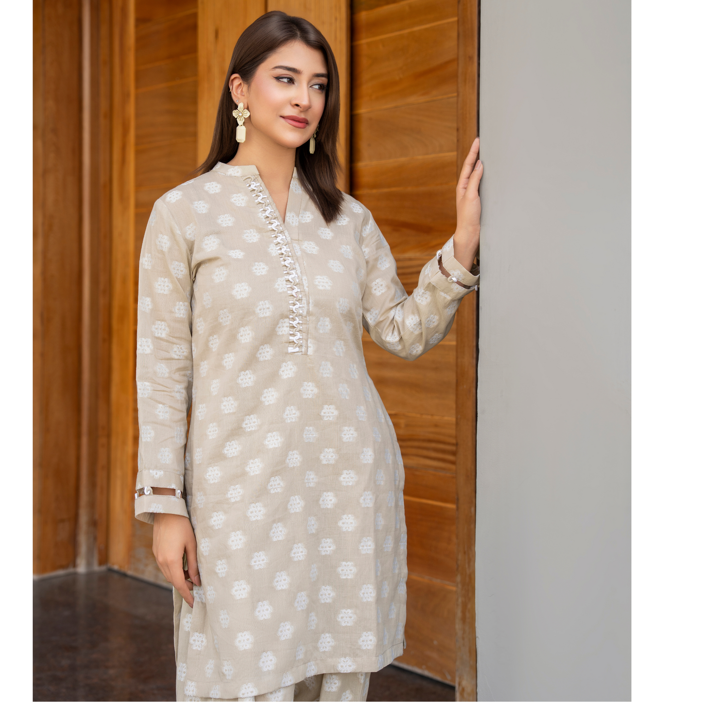 UA-86 2 Pc Jacquard Lawn Co-Ords Set | Ready to Wear | Umnaa