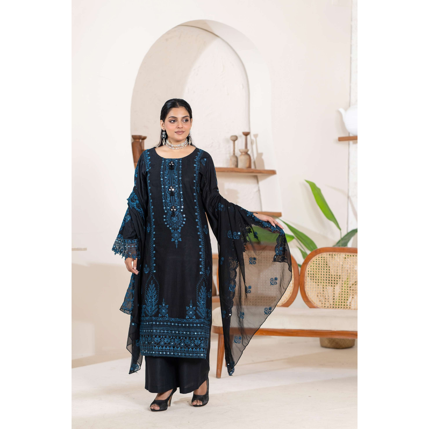 UMRZ-52 "Edenrobe LUX " Embroidered Linen Collection By Rangz