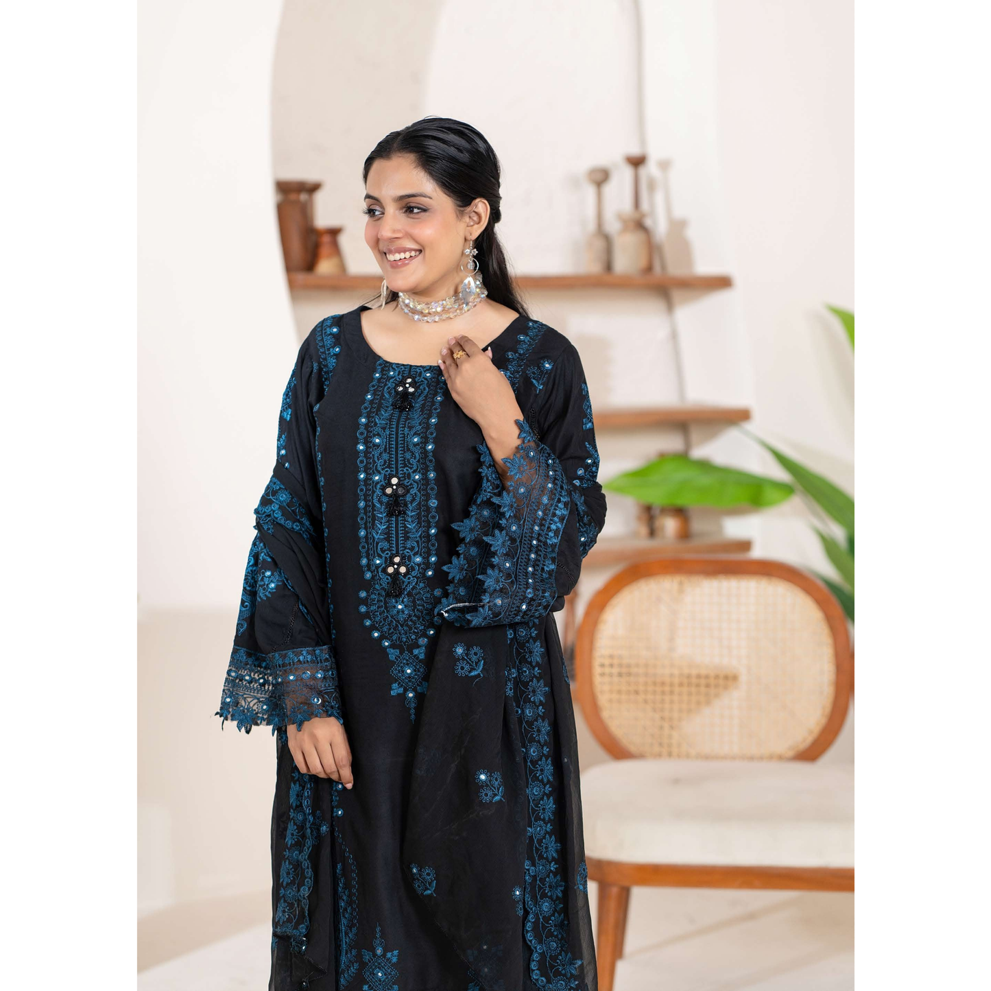 UMRZ-52 "Edenrobe LUX " Embroidered Linen Collection By Rangz