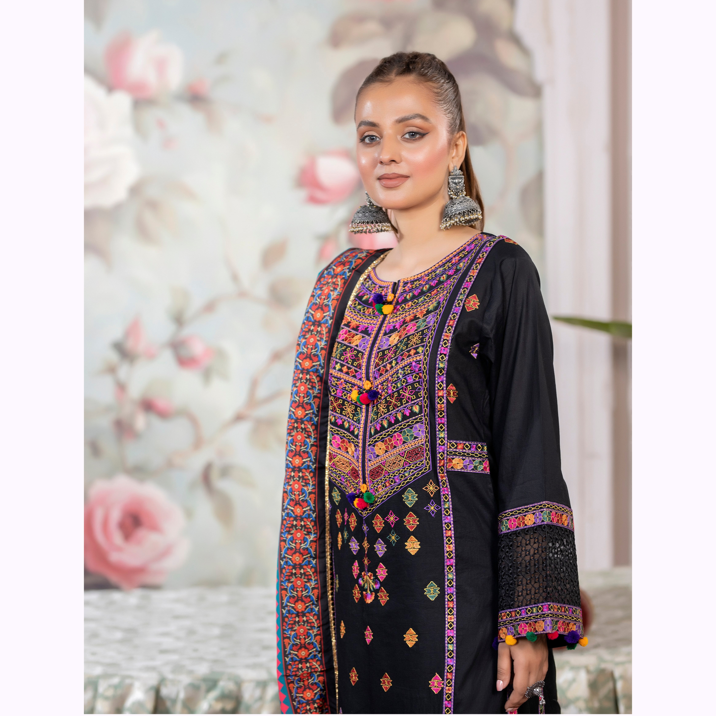 KC-1454 Trendy farshi Shalwar Embroidered Cotton Collection Ready to Wear 3 Pc - Karma Collection