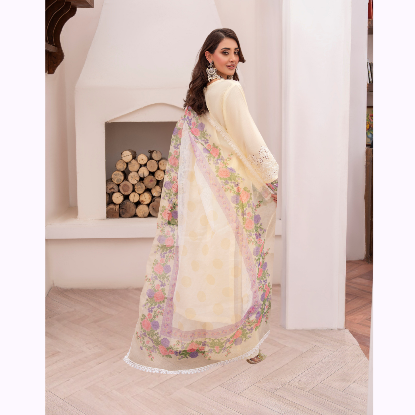 KC-1481 Embroidered Luxury Chikankari Cambric Cotton Collection | Ready to Wear | Karma Collection