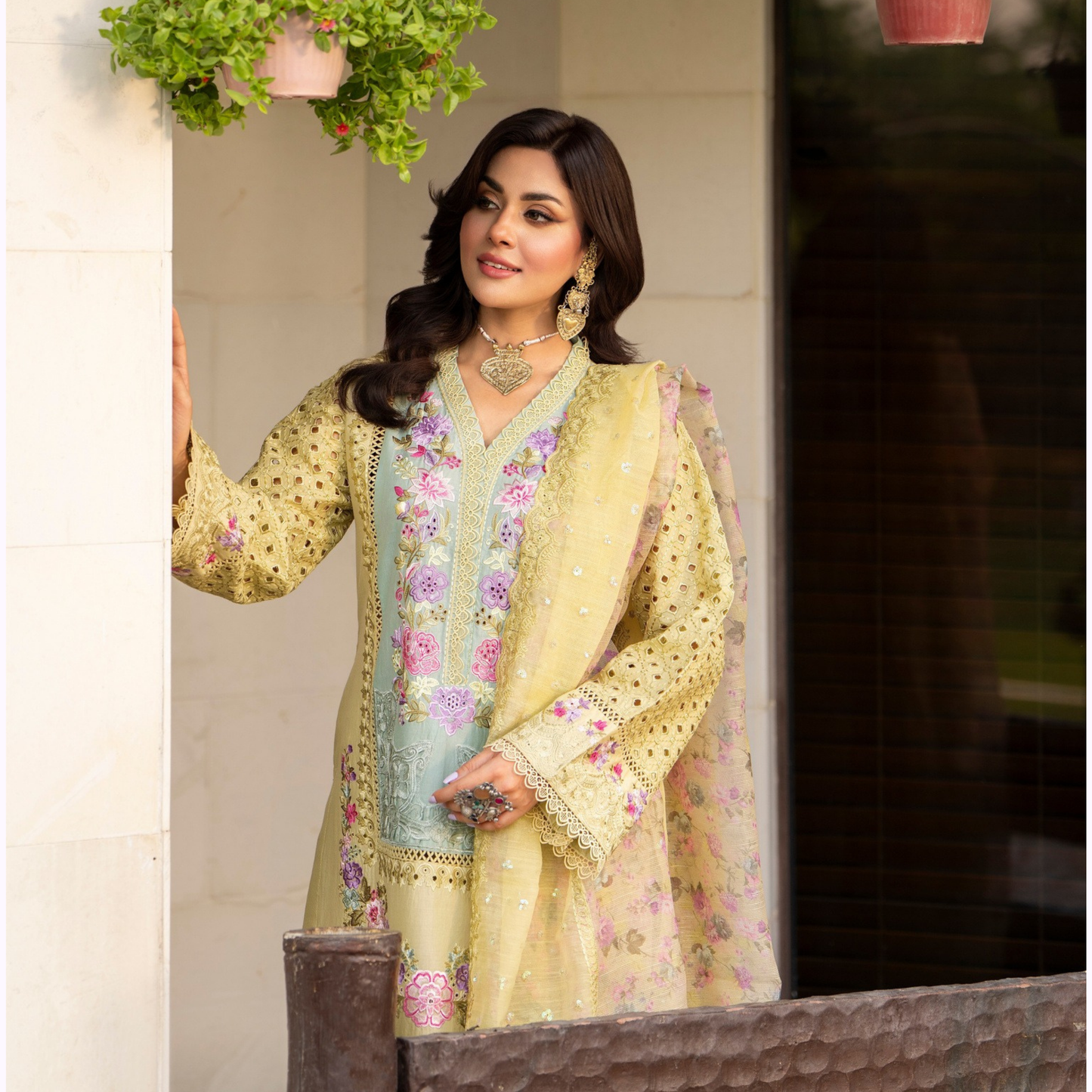 KC-1489 Chikenkari Luxury Cotton 3 Pc Collection | Ready to Wear | Karma Collection