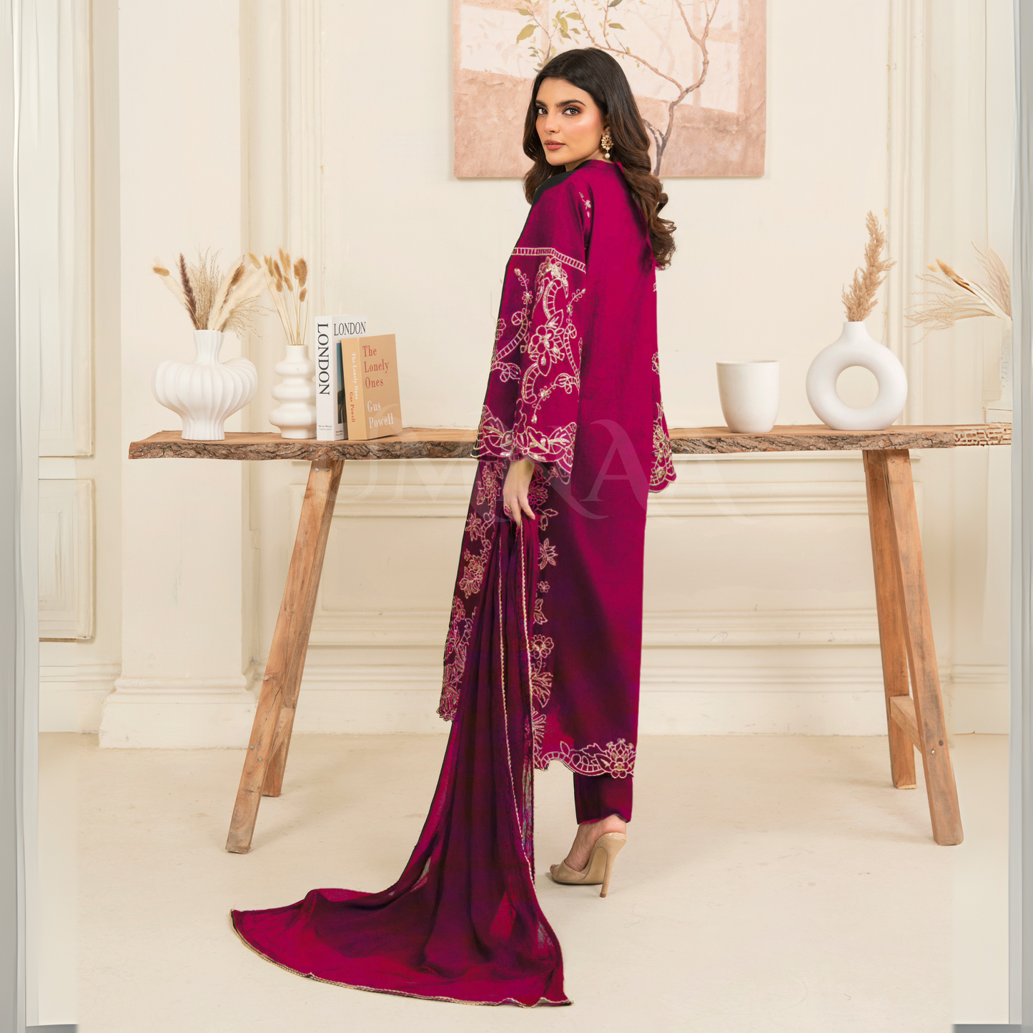 UA-95 3 Pc Embroidered Summer Lawn | Ready to Wear | Umnaa