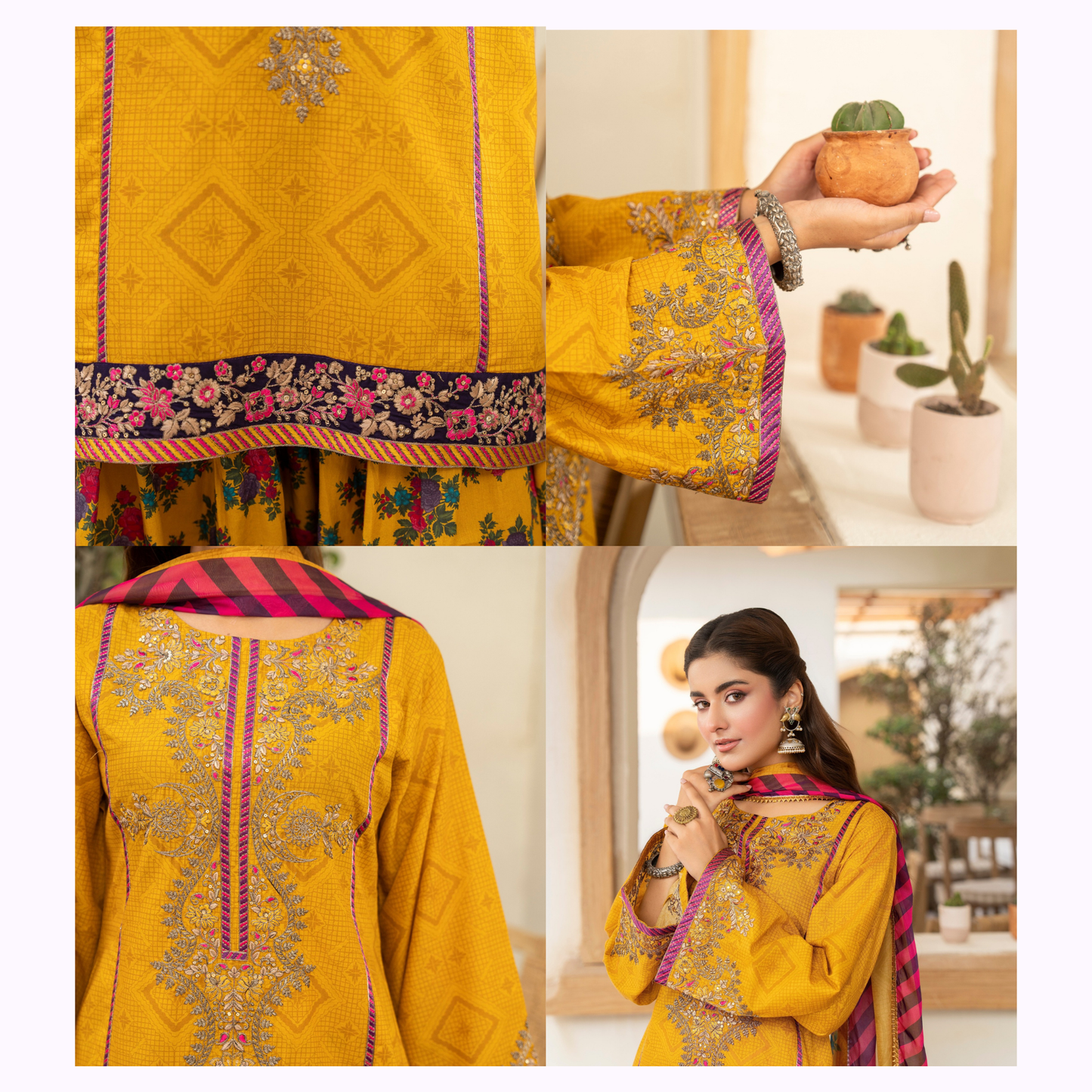 "Aina II" Embroidered Printed Lawn 3 Pc Collection by Karma Collection