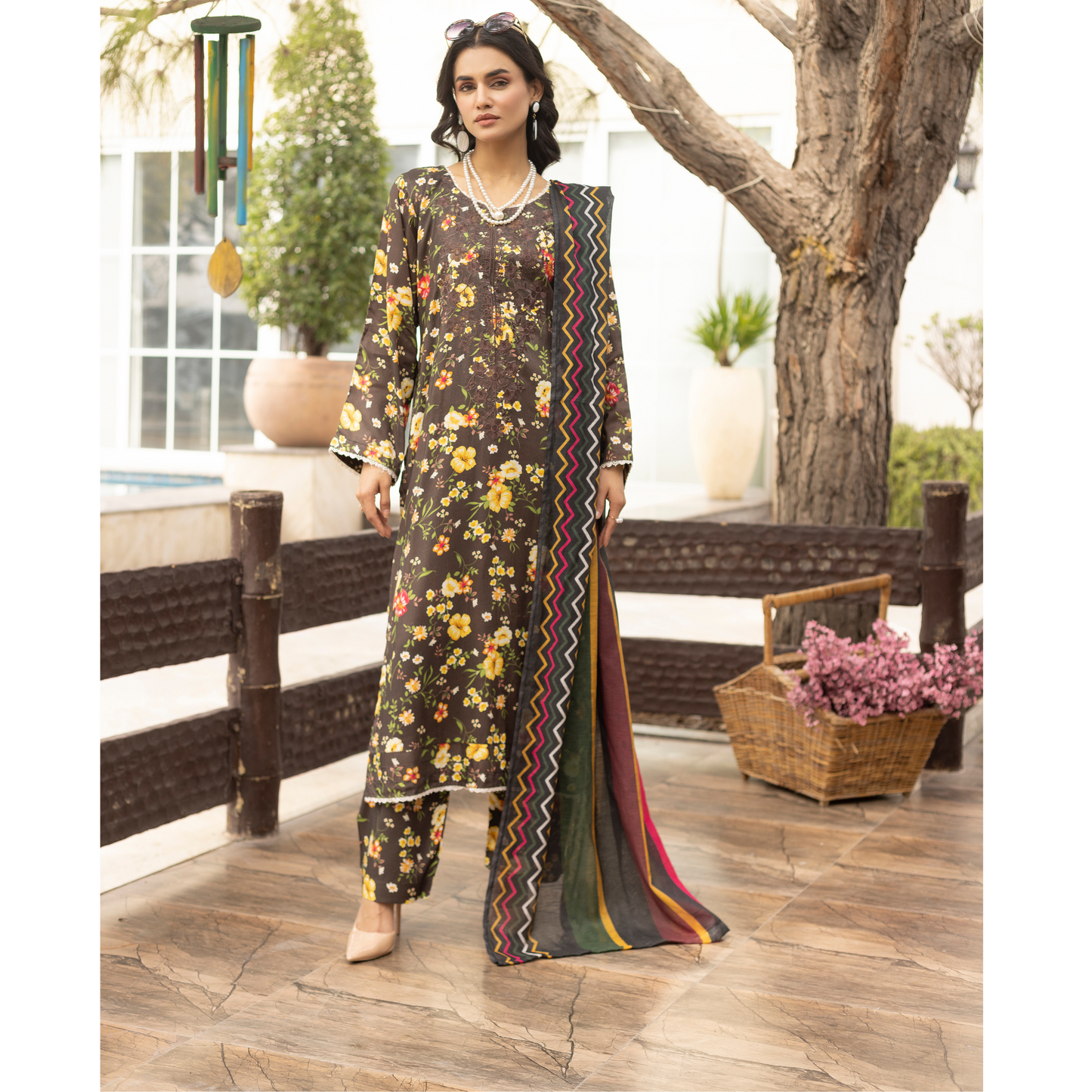 UMS-32 Baroque x Simrans Printed Linen Collection | Ready to Wear | Asian Clothes