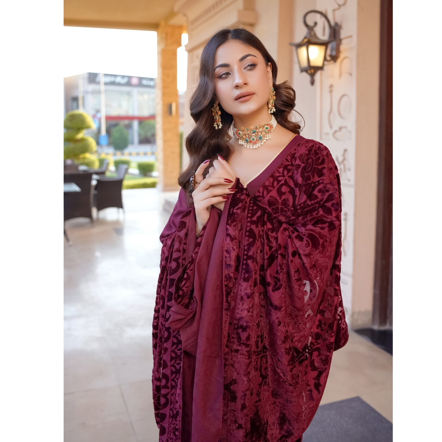 3 Pc Dhanak Dress with Palachi Shawl | Ready-to-wear | Winter Collection |RD