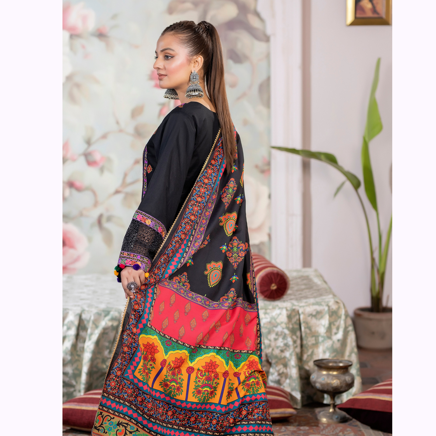 KC-1454 Trendy farshi Shalwar Embroidered Cotton Collection Ready to Wear 3 Pc - Karma Collection
