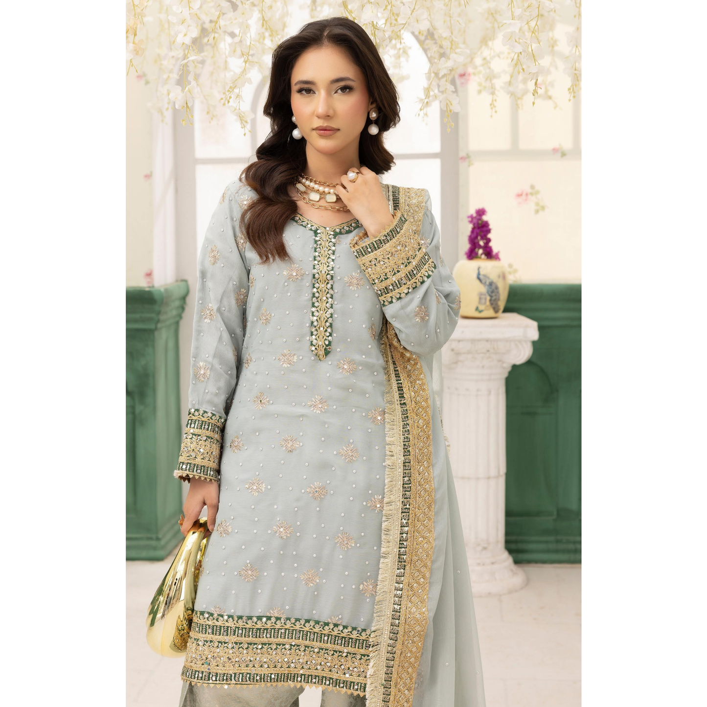 UMS-27 "NIDA LUX SHIFFON" Luxury Chiffon with Farshi Shalwar Collection | Ready to Wear | Simrans