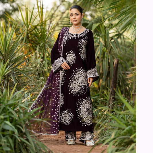 F-491 "Sehar" Embroidered Velvet Collection by Karma Collection