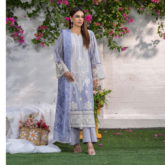 UTT-05 Embroidered Cambric Cotton 3 Pc Ready to wear Collection | Traditional Thread
