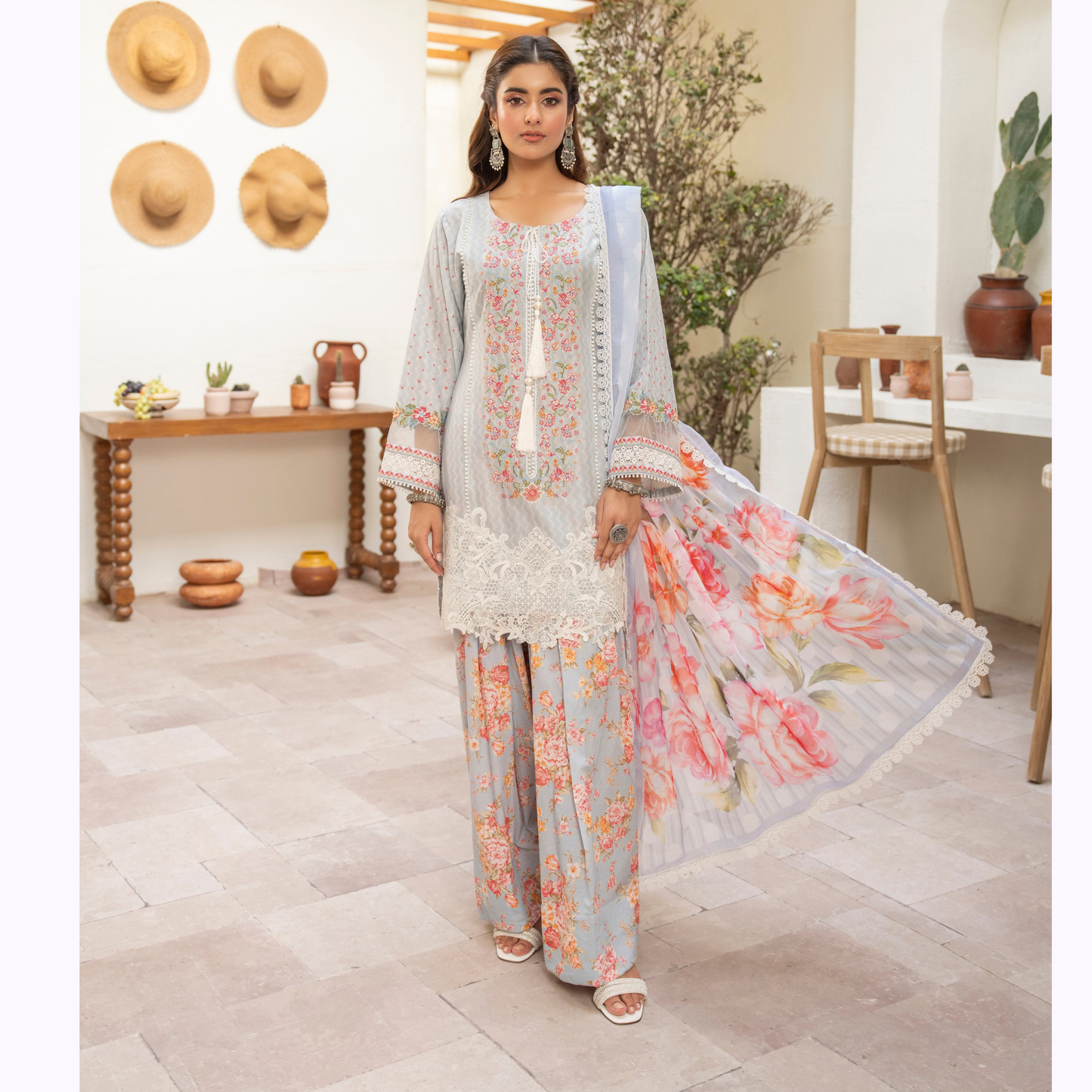 "Aina II" Embroidered Printed Lawn 3 Pc Collection by Karma Collection