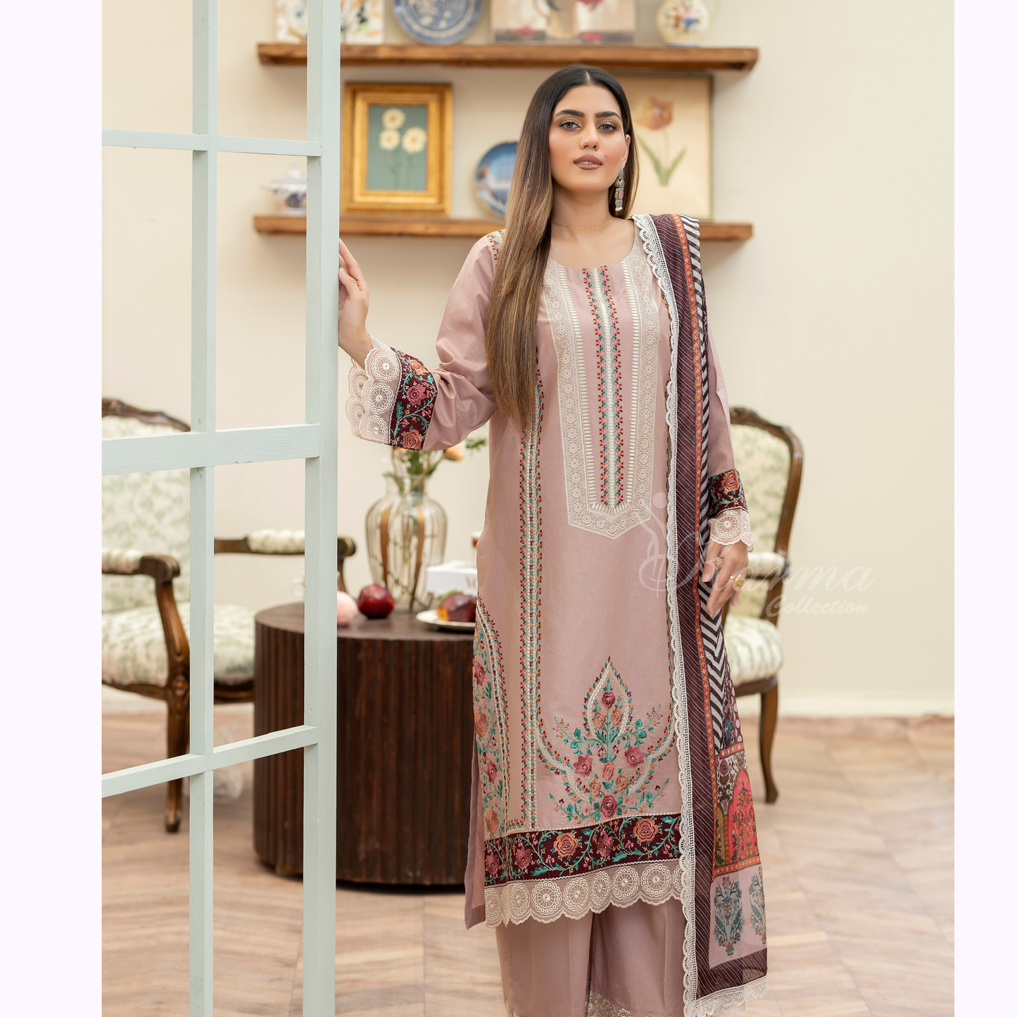 KC-1448 Embroidered Cotton Collection Ready to Wear 3 Pc - Karma Collection