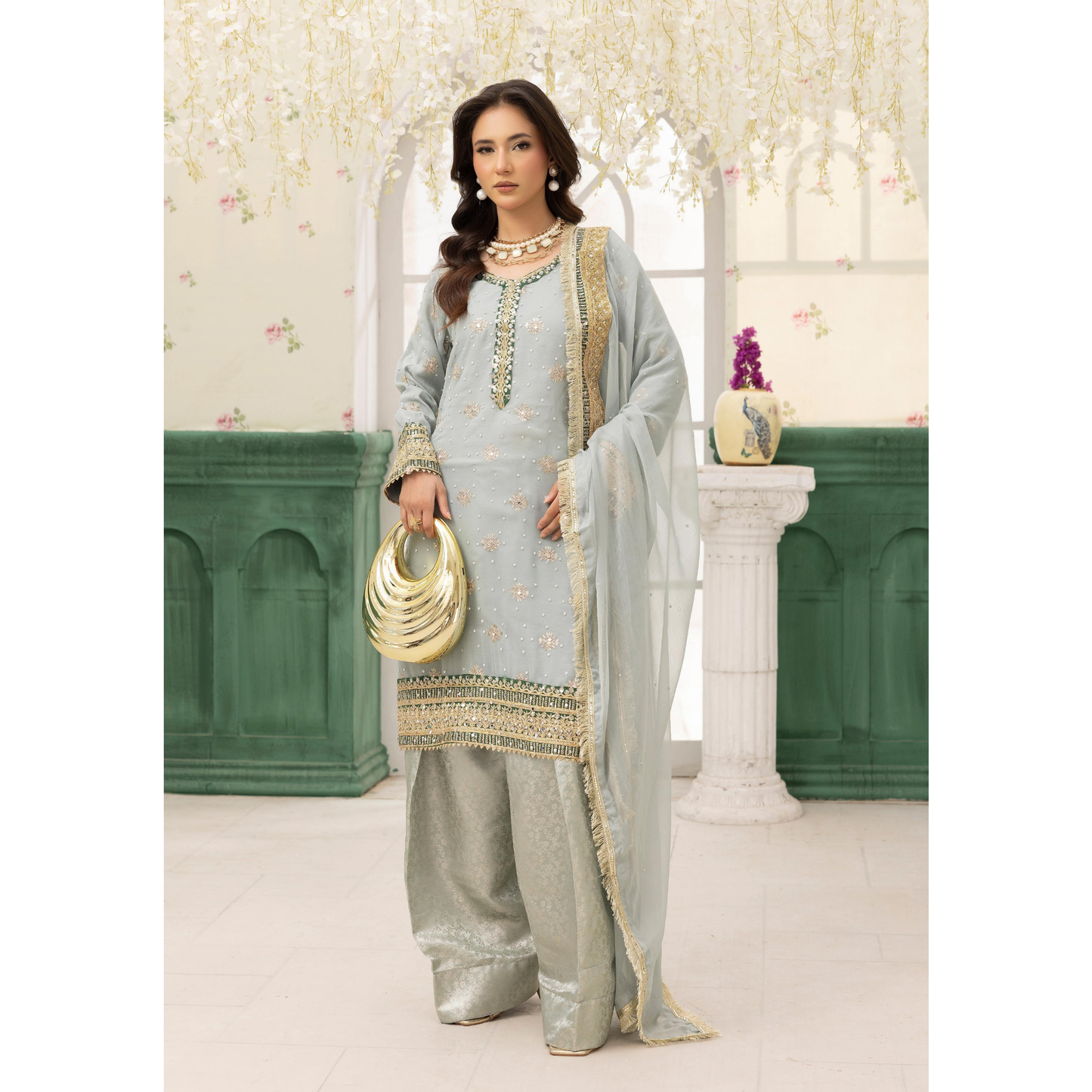 UMS-27 "NIDA LUX SHIFFON" Luxury Chiffon with Farshi Shalwar Collection | Ready to Wear | Simrans