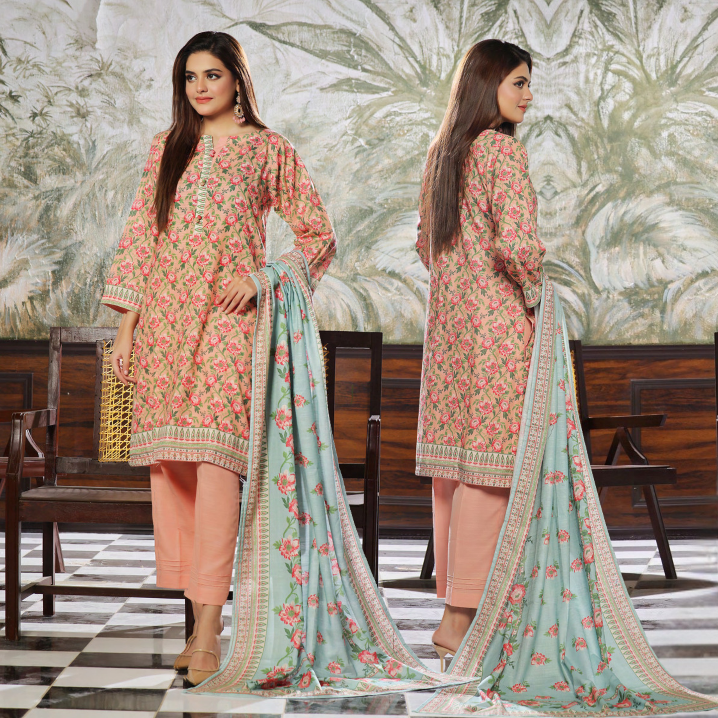 USN-15 Printed Khaddar 3 Pc Collection Set by Saphron