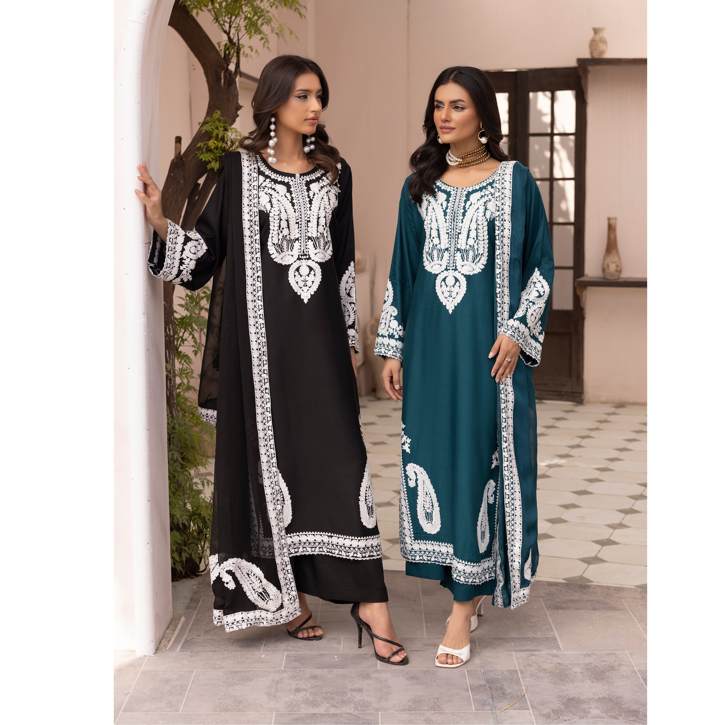 UMS-40 Almila by Simrans Dhanak Embroidered 3 Pc Collection Asian Clothes | Modest Wear