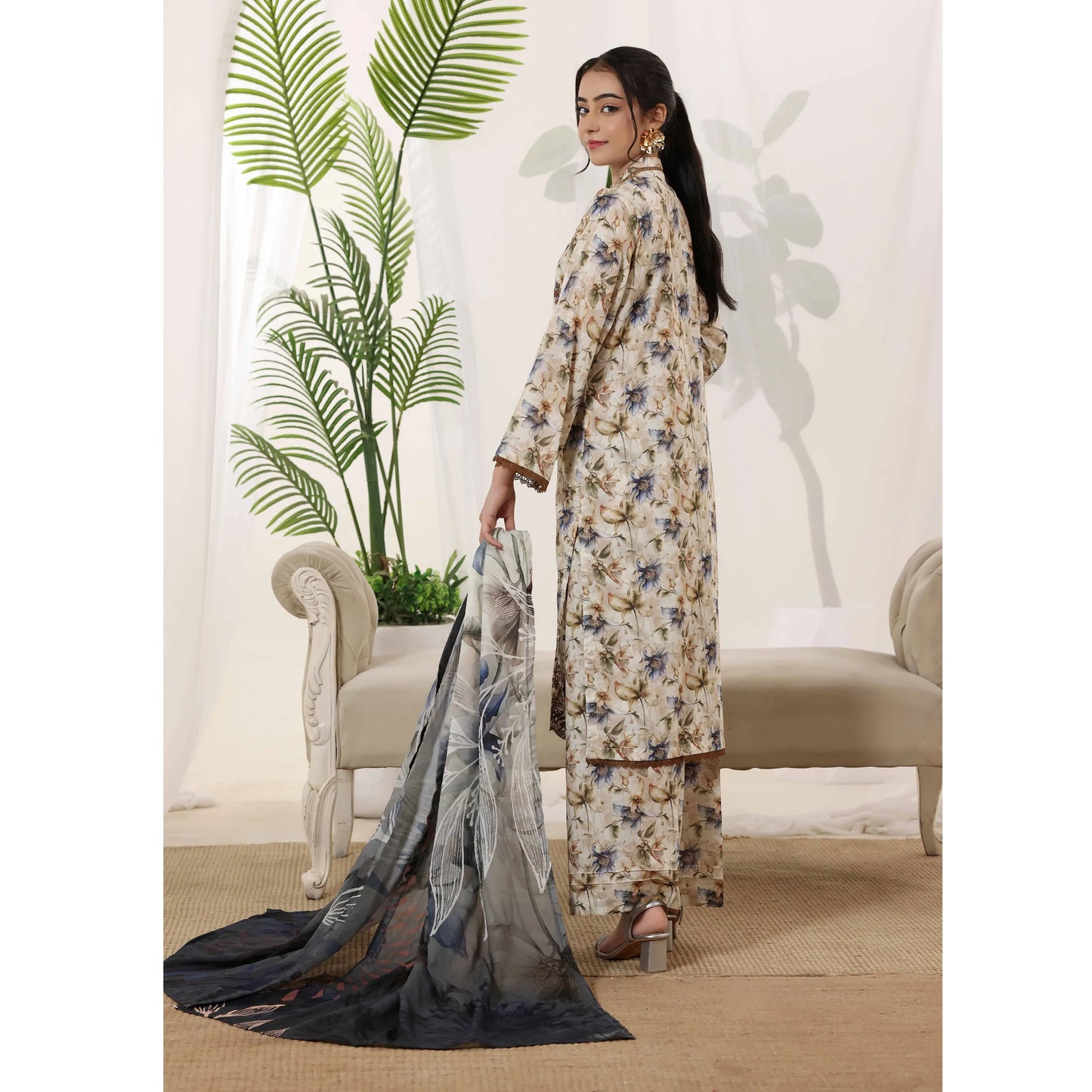 USN-22 Embroidered Chikankari Lawn 3 Piece Summer Collection by saphron | Ready to Wear Pakistani Asian Eastern wear