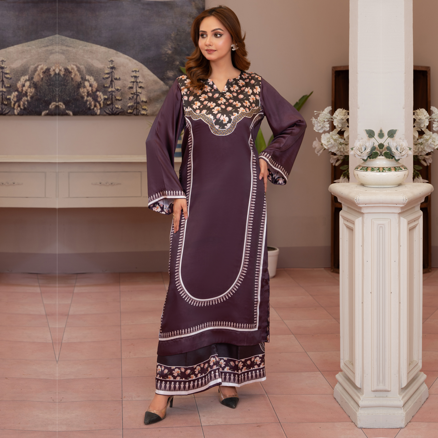 RA-16 2 Printed Silk Pakistani Co-Ords Set | Ready to Wear | Raniya.h