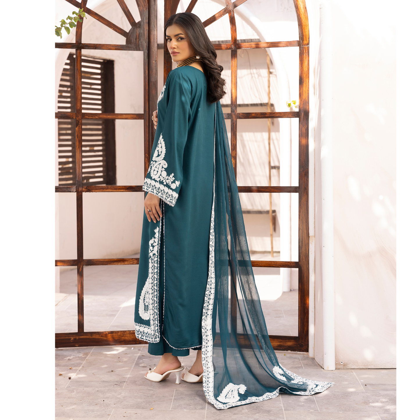 UMS-40 Almila by Simrans Dhanak Embroidered 3 Pc Collection Asian Clothes | Modest Wear