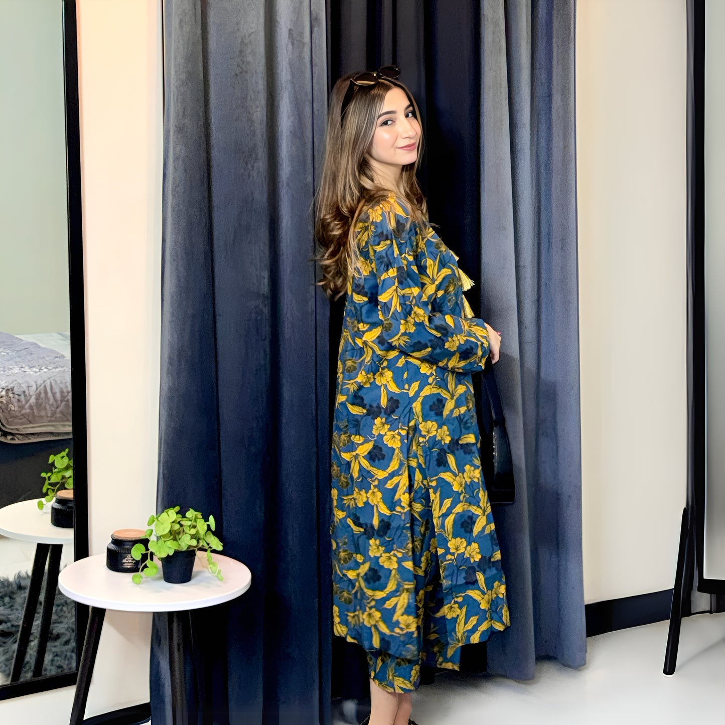 (Multi) 2 Pc floral Printed Khaddar Pakistani Co-Ords Set | Ready to wear| Naubahar